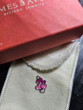 James Avery Hot Pink and Light Pink Cluster Heart Charm